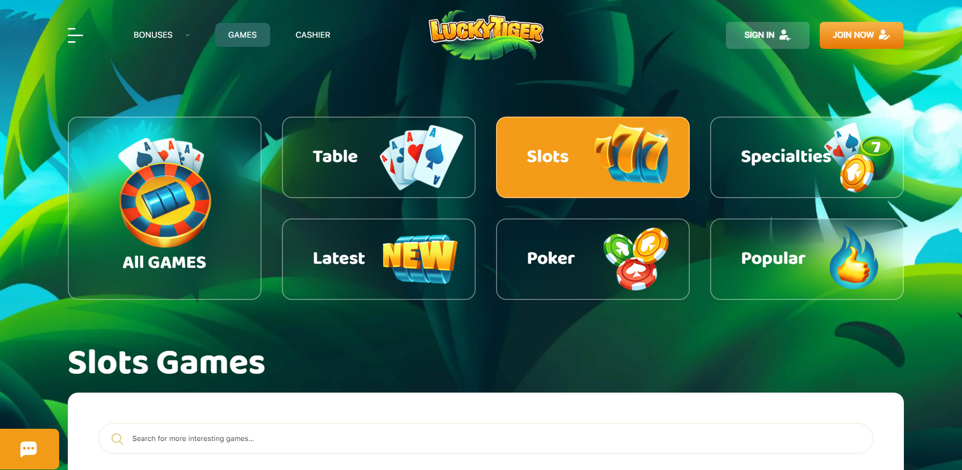 Lucky Tiger Casino Games